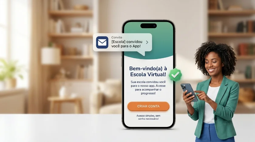 Convite enviado para a família